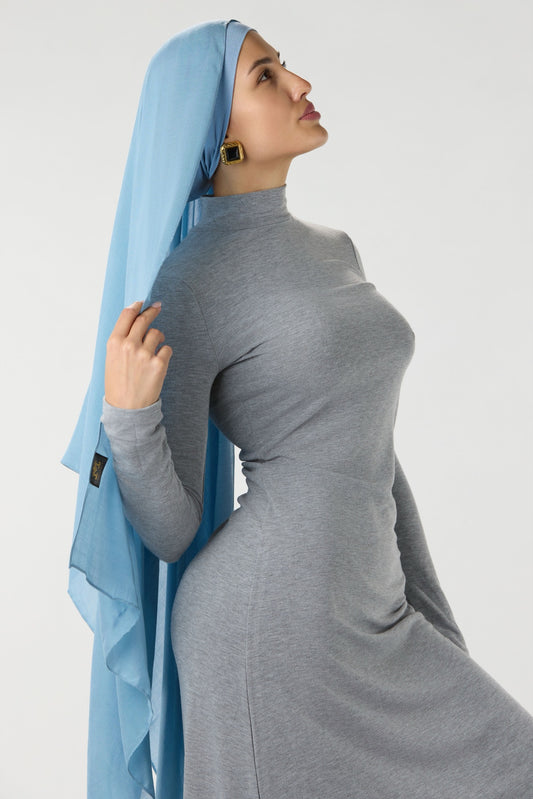 MODAL HIJAB WITH UNDERCAP BABY BLUE