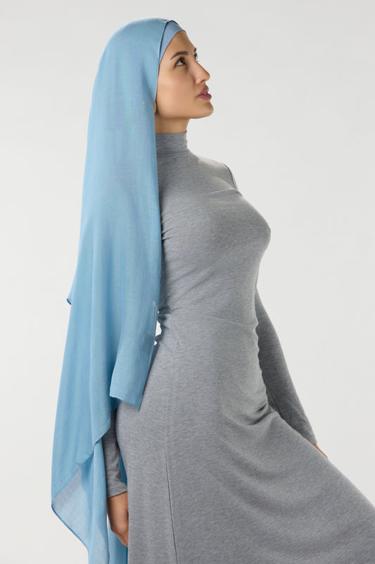 MODAL HIJAB WITH UNDERCAP BABY BLUE