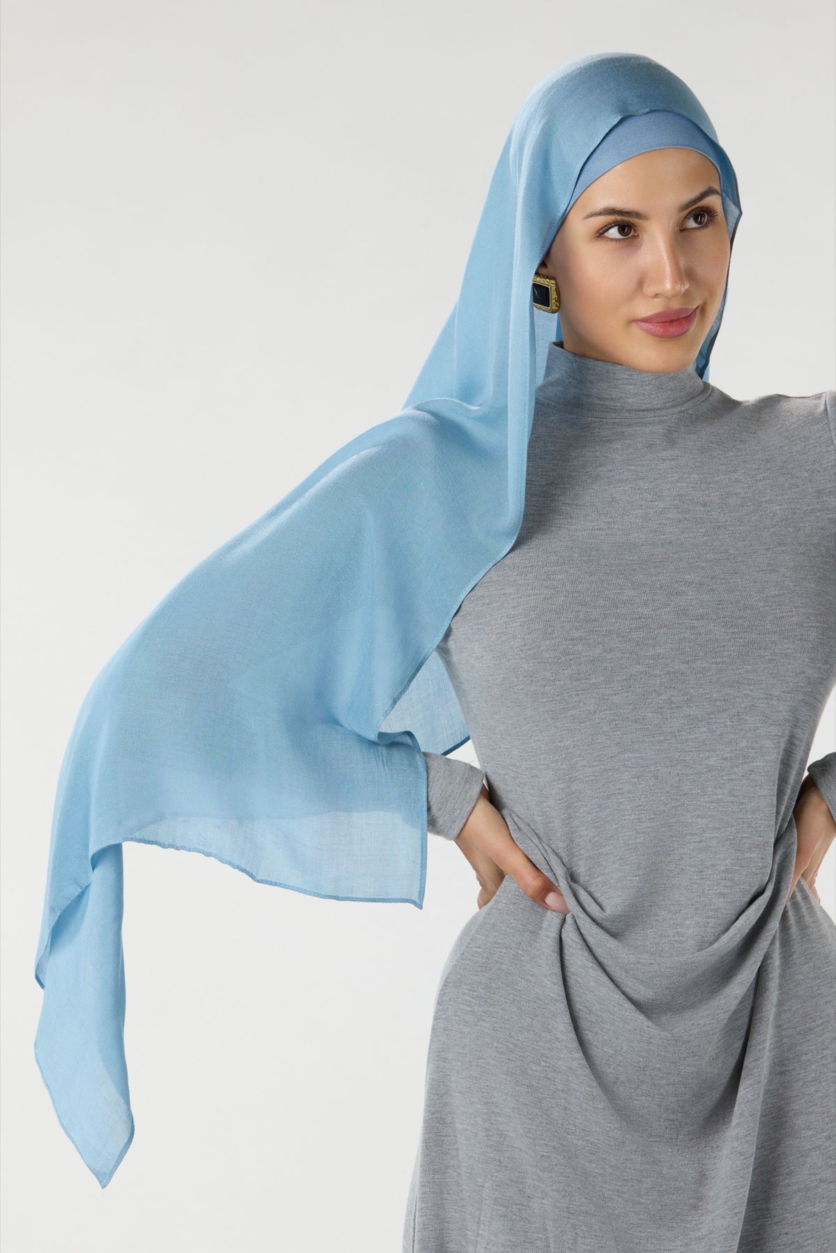 Modal Hijab With Matching Undercap Baby Blue 