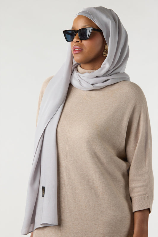 MODAL HIJAB WITH UNDERCAP LIGHT GRAY