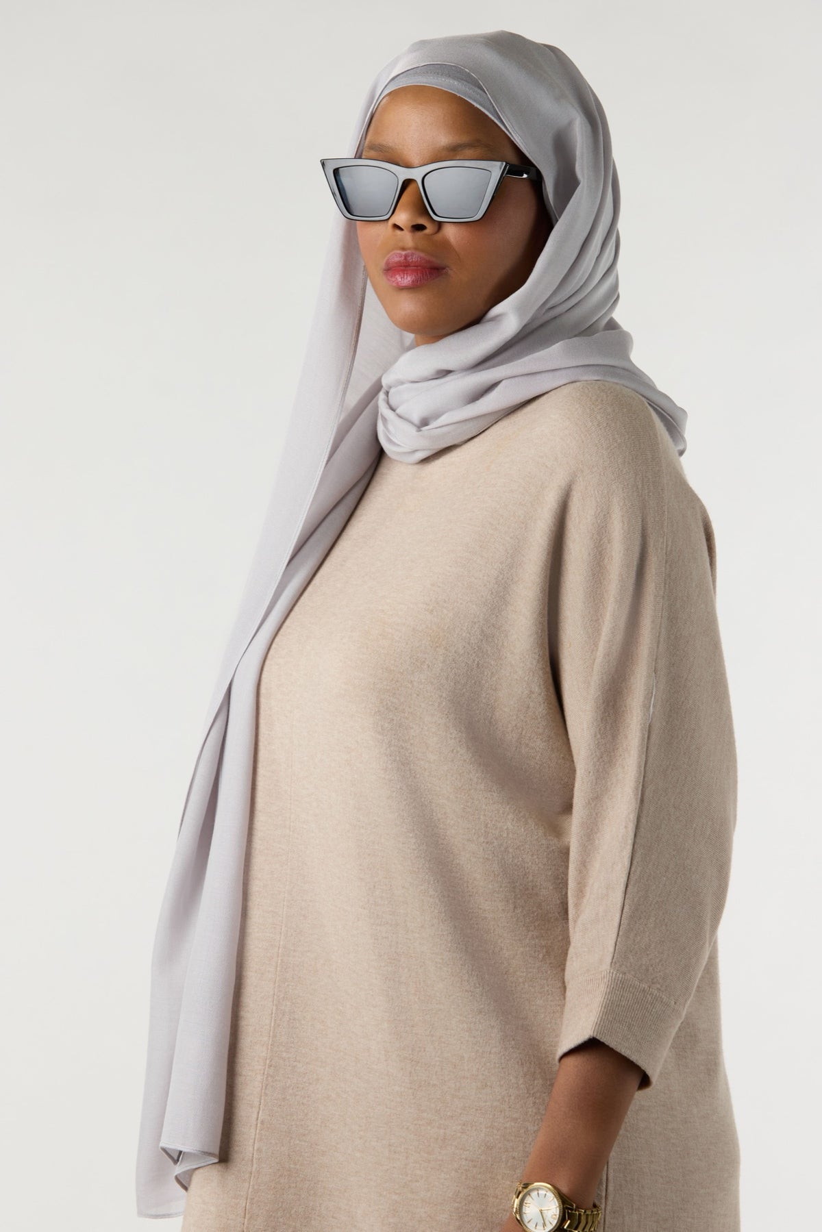 Modal Hijab With Matching Undercap Light Gray 