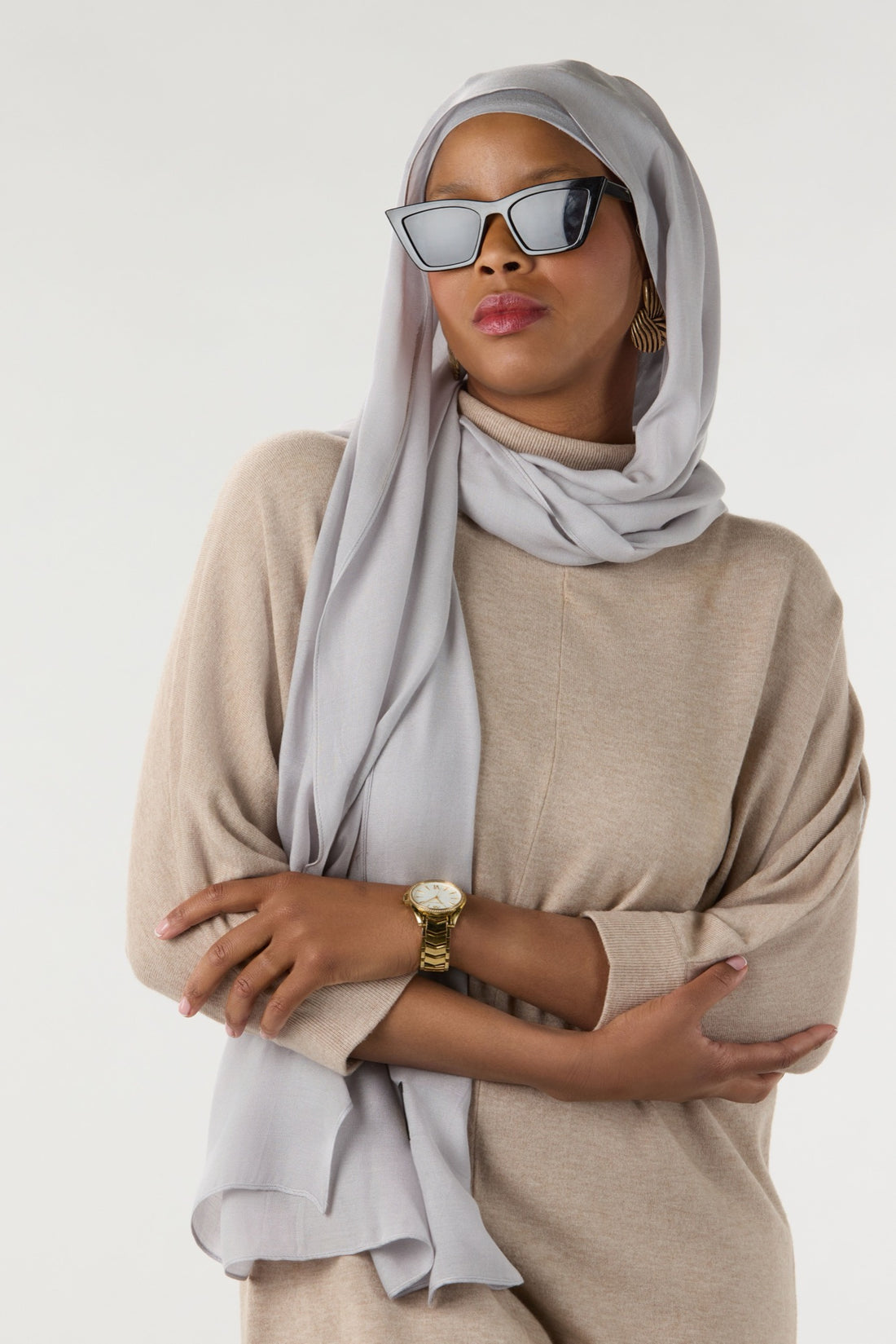 Modal Hijab With Matching Undercap Light Gray 