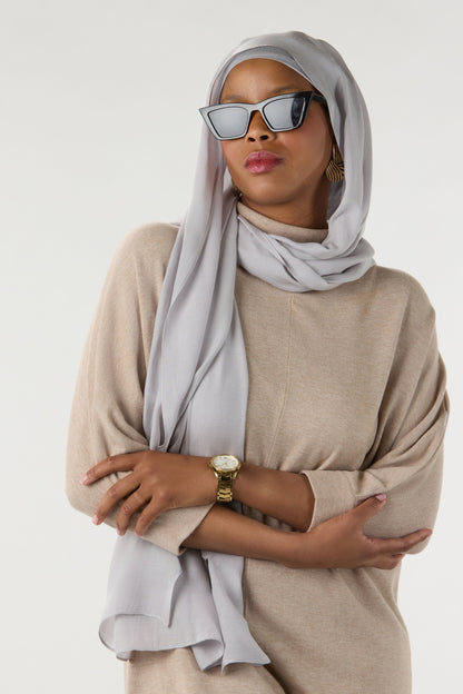 Modal Hijab With Matching Undercap Light Gray 