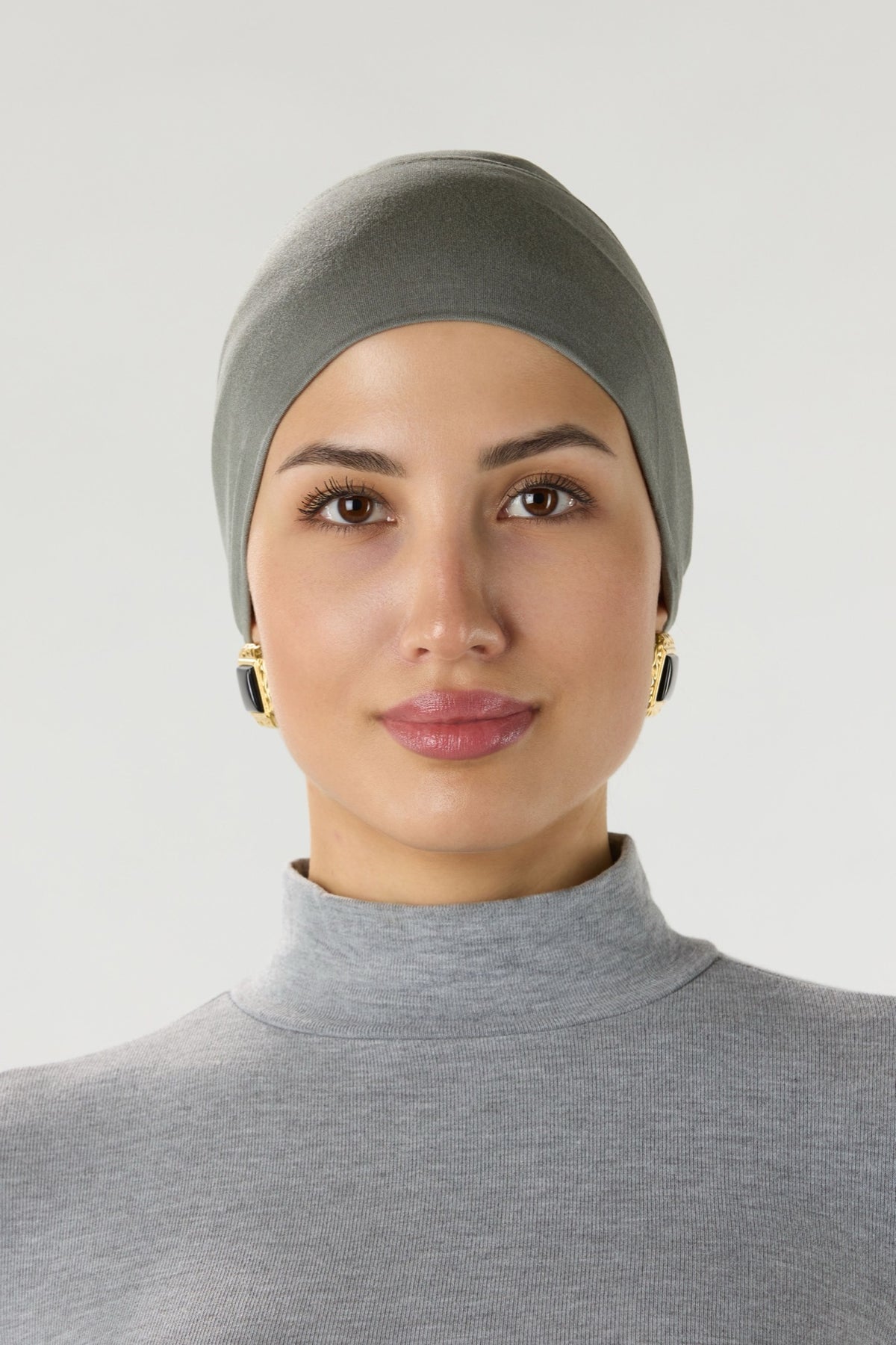Modal Hijab With Matching Undercap Dark Sage Green 