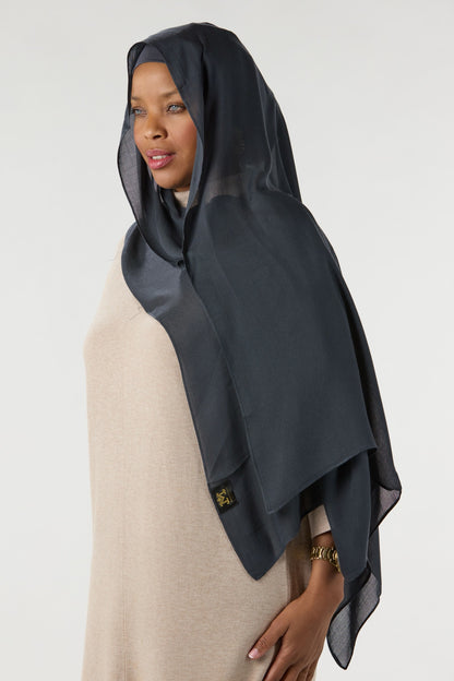 Modal Hijab With Matching Undercap Onyx Gray 
