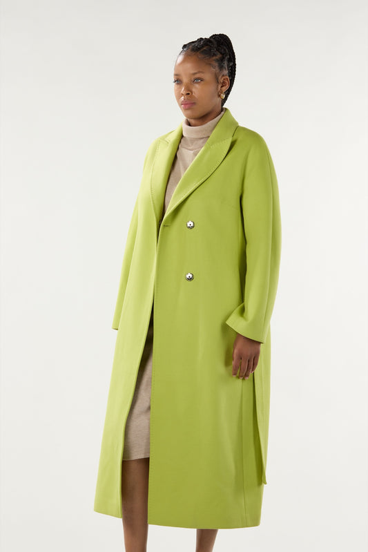 Long Lime Green Cashmere Coat