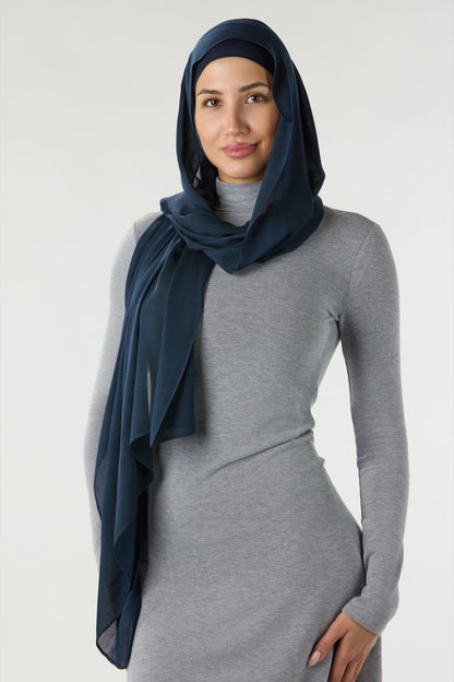 Modal Hijab With Matching Undercap Dark Navy