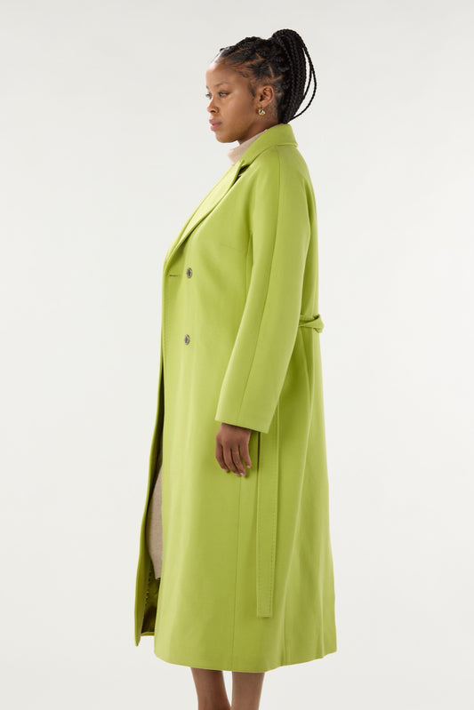 Long Lime Green Cashmere Coat