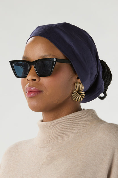 Modal Hijab With Matching Undercap Navy Blue 