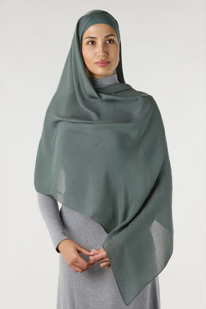 Modal Hijab with Matching Undercap Billiard Green 