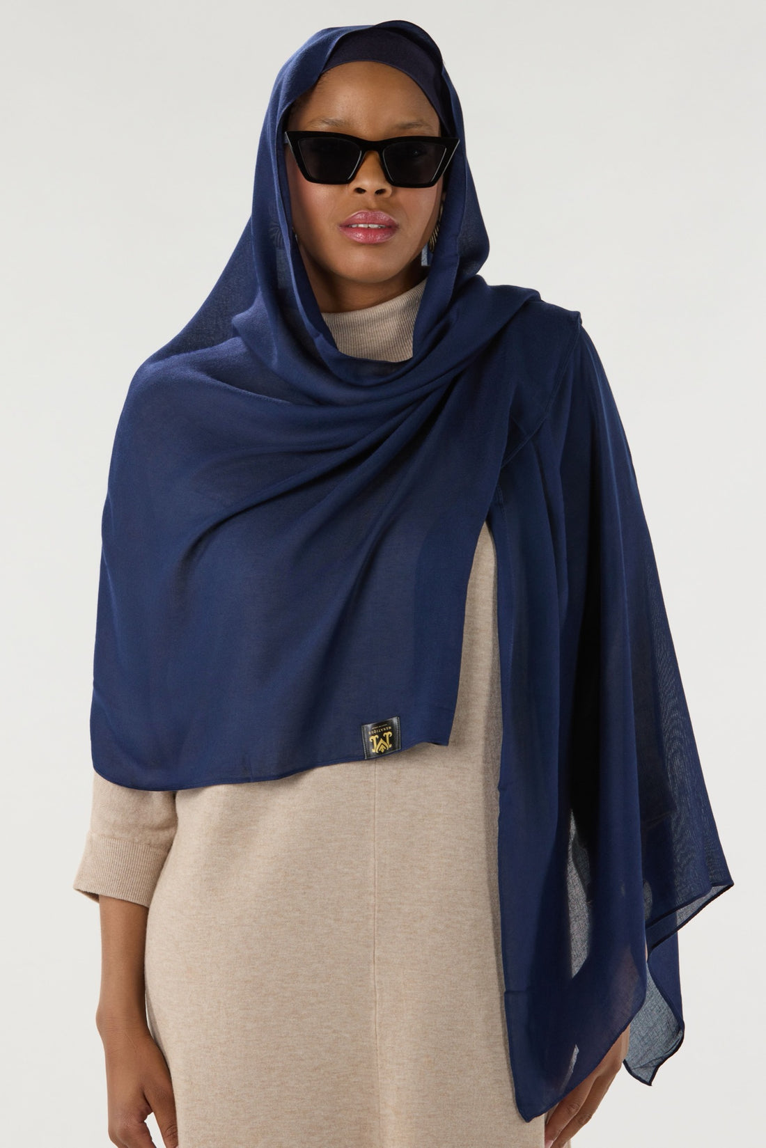 Modal Hijab With Matching Undercap Navy Blue 