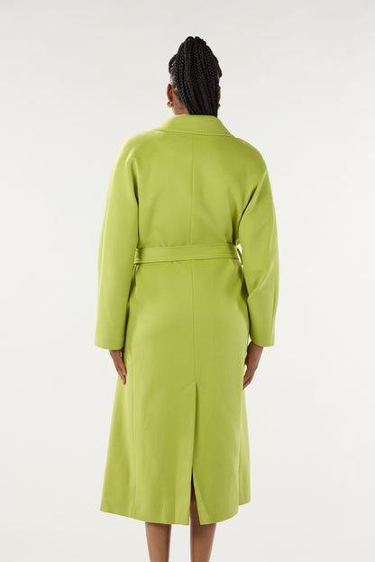 Long Lime Green Cashmere Coat