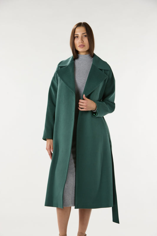 Long Green Cashmere Coat