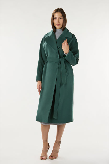 Long Green Cashmere Coat