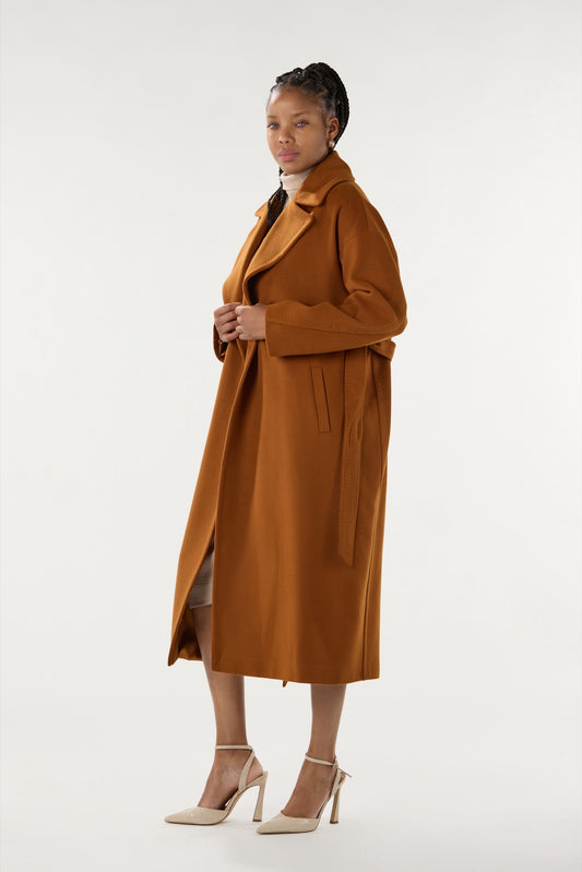 Long Brown Cashmere Coat