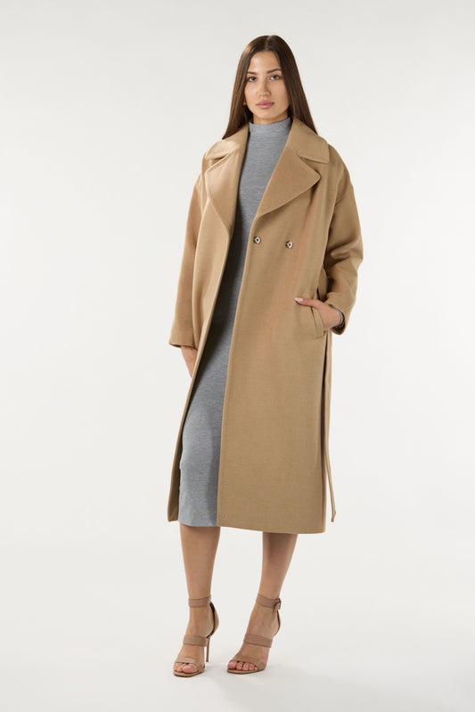 Long Beige Cashmere Coat