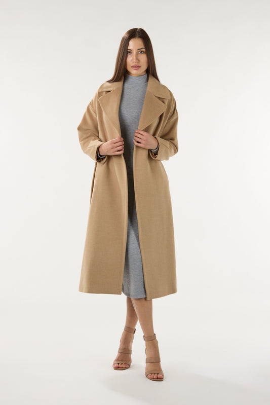 Long Beige Cashmere Coat