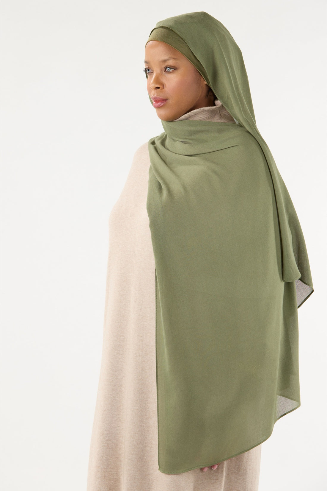 Modal Hijab With Matching Undercap Dark Olive 