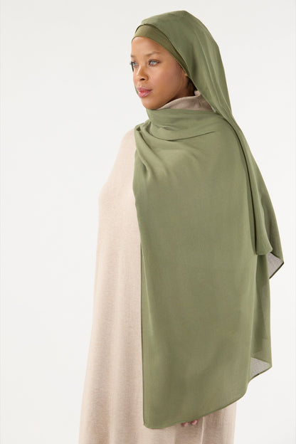 Modal Hijab With Matching Undercap Dark Olive 