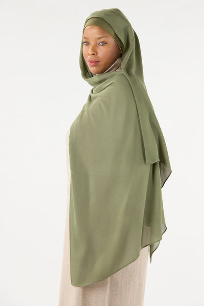 Modal Hijab With Matching Undercap Dark Olive 
