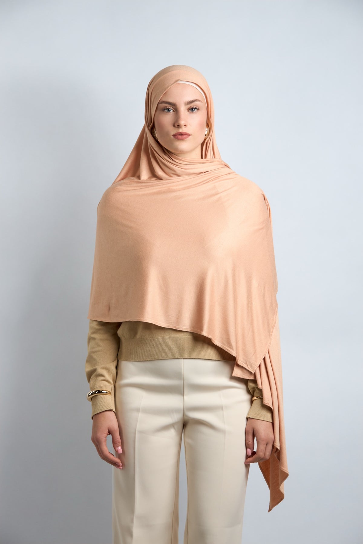 Premium Cotton Jersey Hijab Salmon Pink 