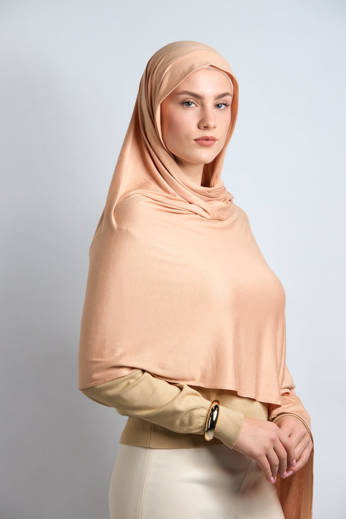 Premium Cotton Jersey Hijab Salmon Pink 