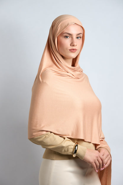 Premium Cotton Jersey Hijab Salmon Pink 