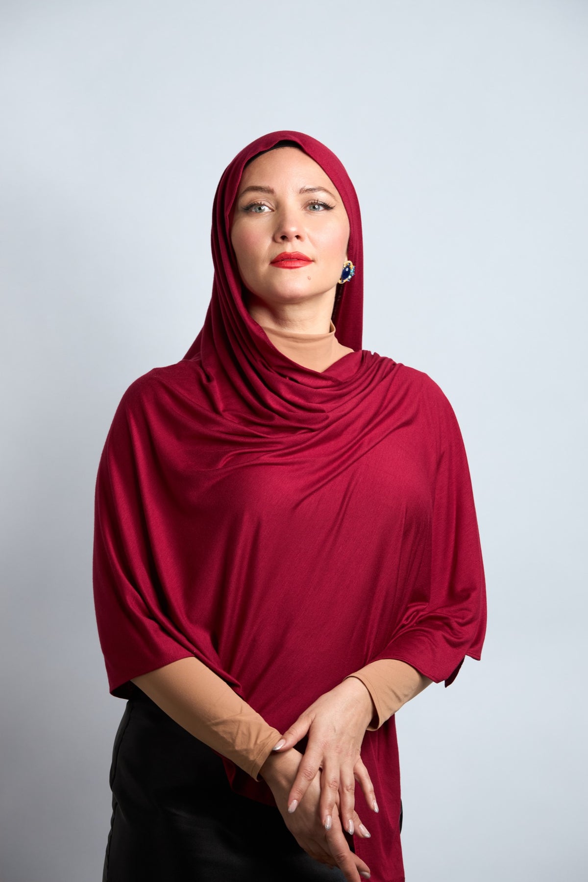 Premium Cotton Jersey Hijab Dark Red 