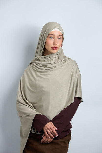 Premium Cotton Jersey Hijab Sage Green 