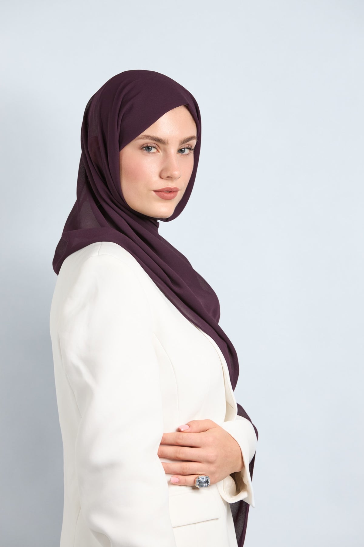 Premium Chiffon Hijab Dark Purple 
