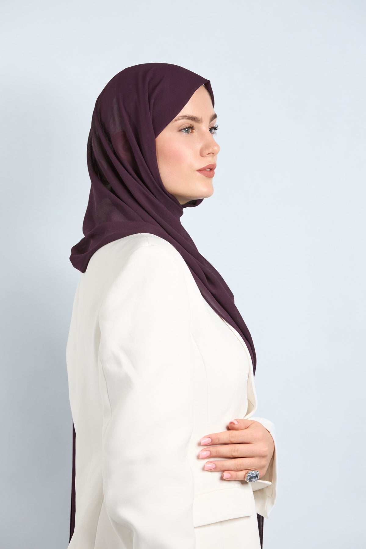 Premium Chiffon Hijab Dark Purple 