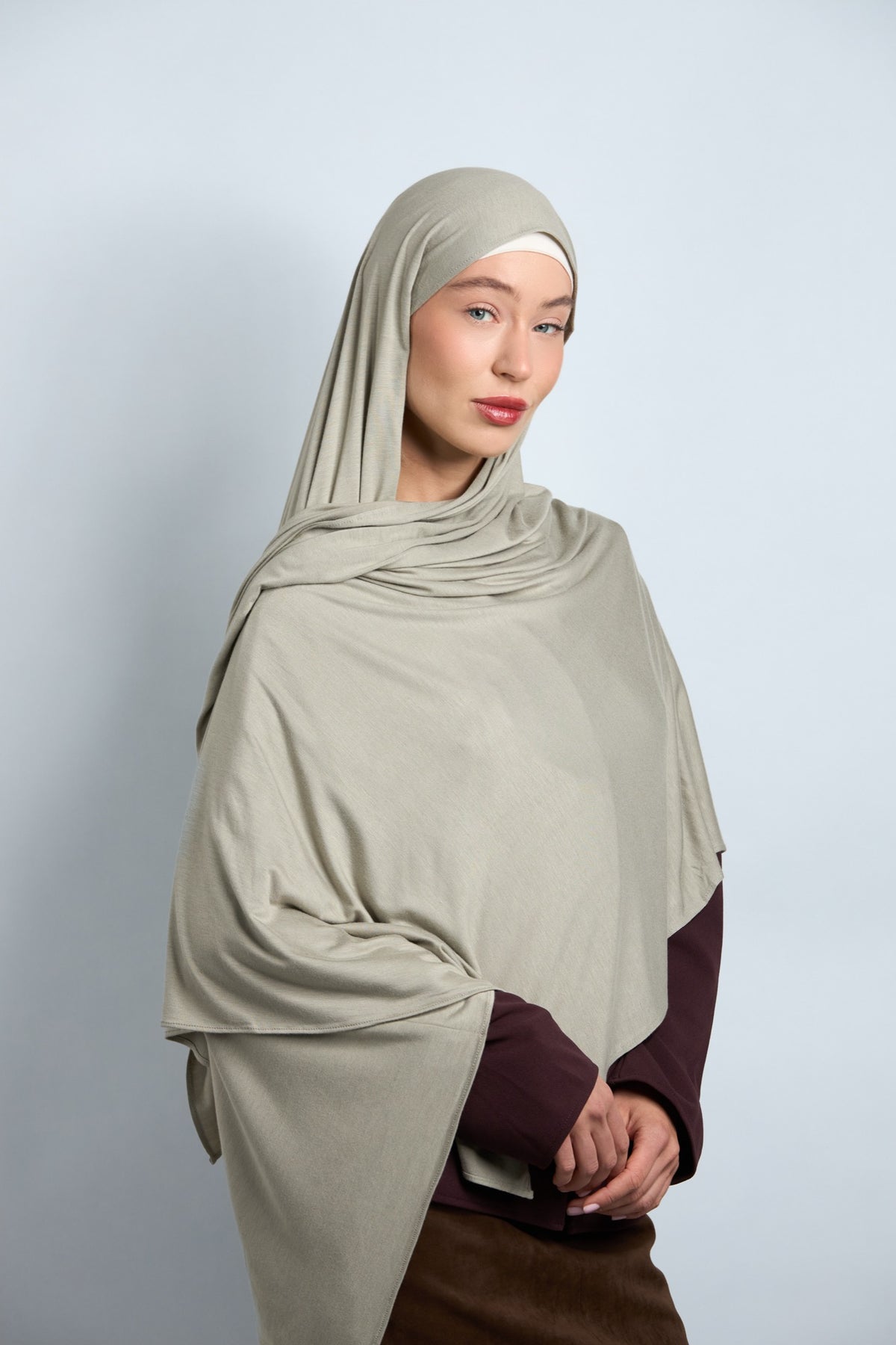 Premium Cotton Jersey Hijab Sage Green 