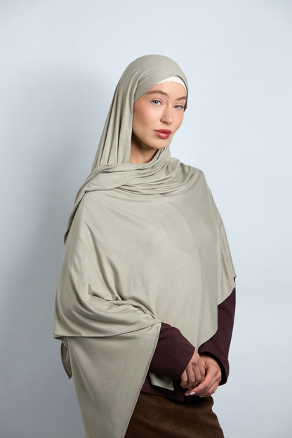 Premium Cotton Jersey Hijab Sage Green 
