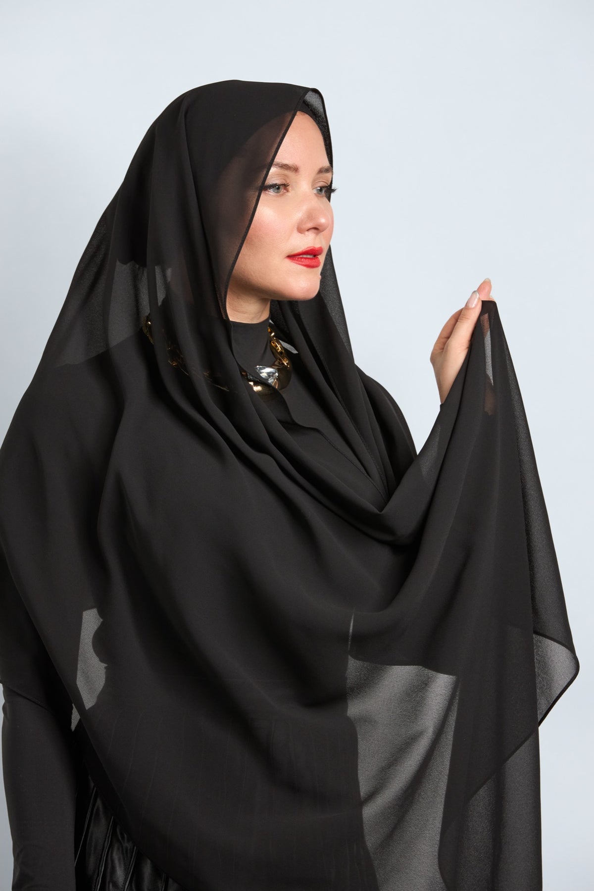 Premium Chiffon Hijab Black 