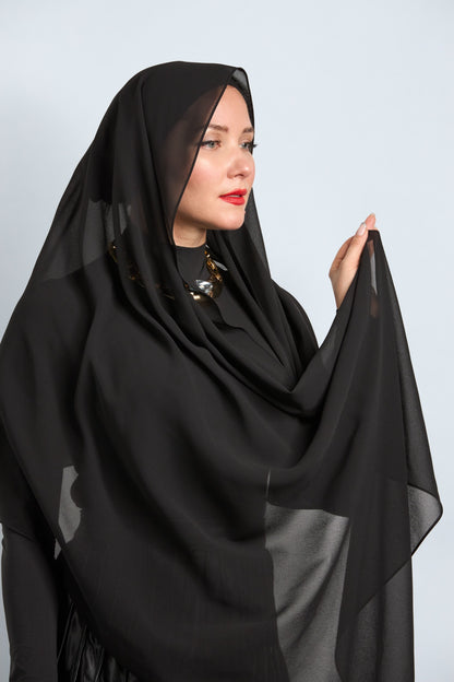 Premium Chiffon Hijab Black 