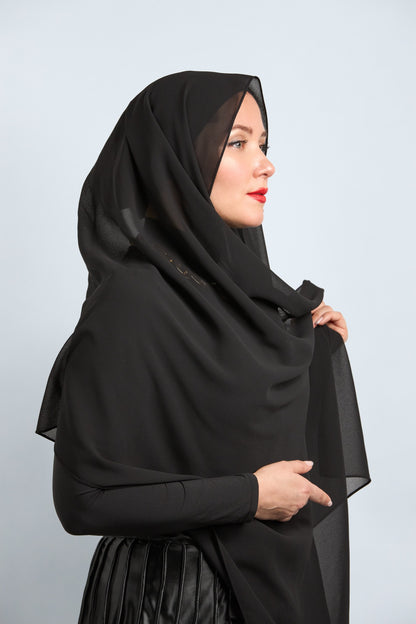 Premium Chiffon Hijab Black 