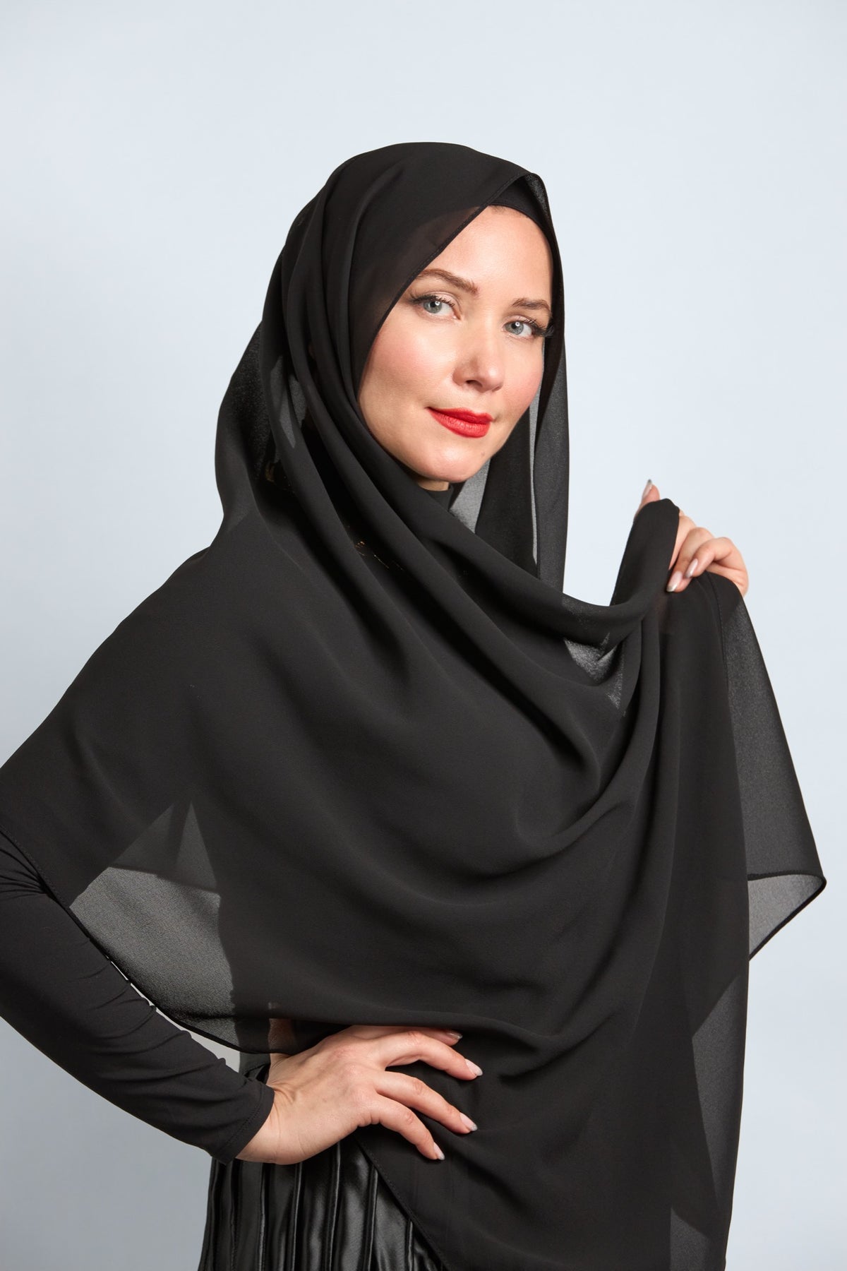 Premium Chiffon Hijab Black 