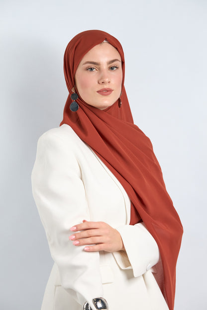 Premium Chiffon Hijab Red Orange 