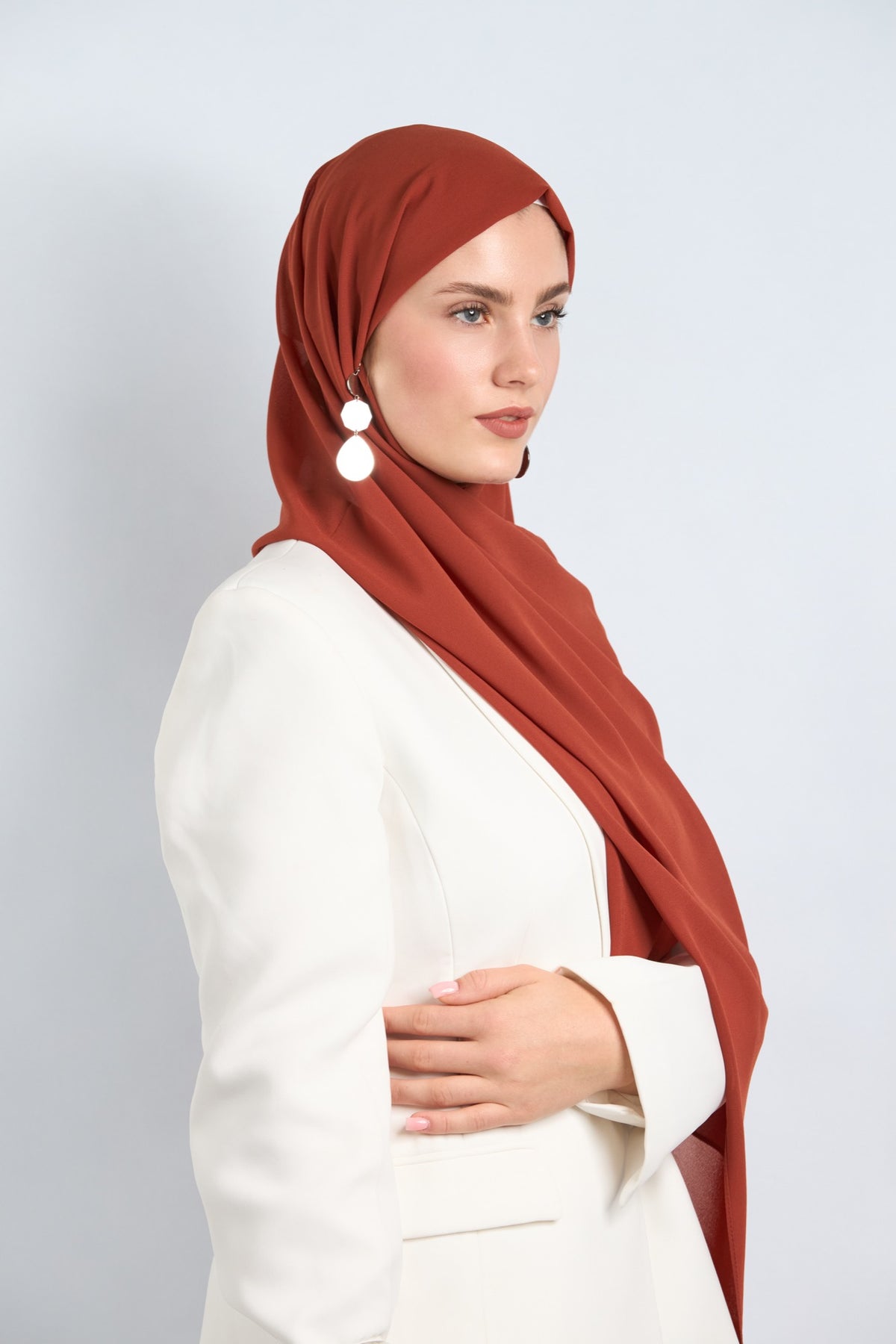 Premium Chiffon Hijab Red Orange 