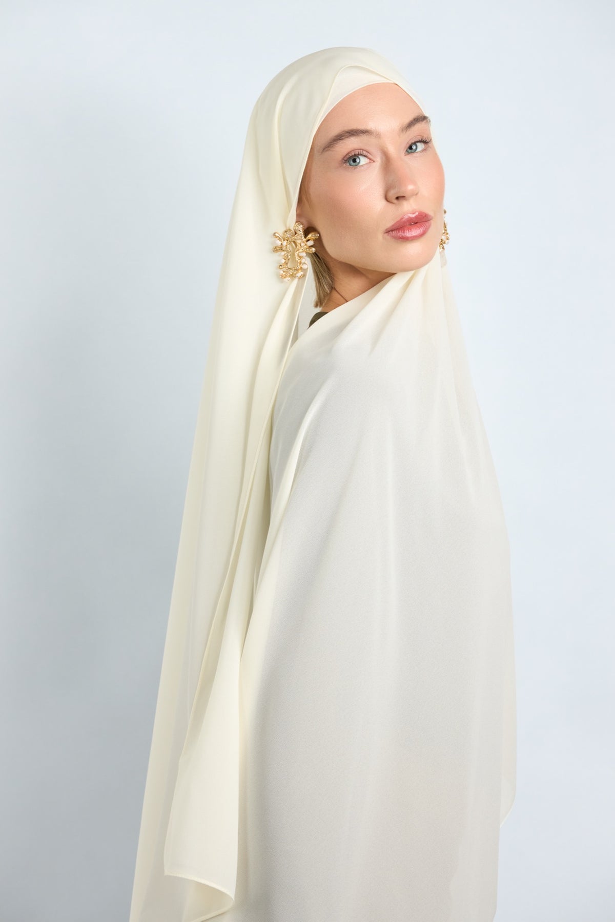 Premium Chiffon Hijab Fade Yellow 