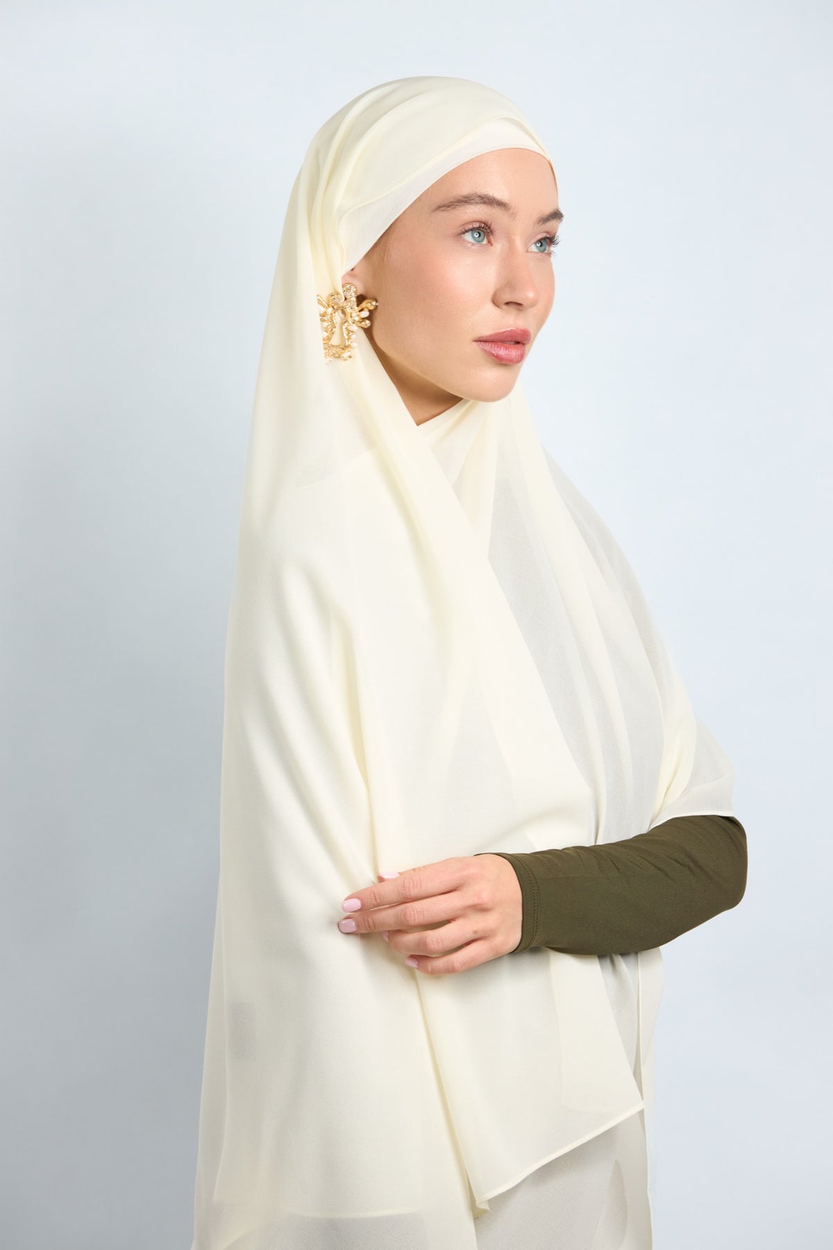 Premium Chiffon Hijab Fade Yellow 