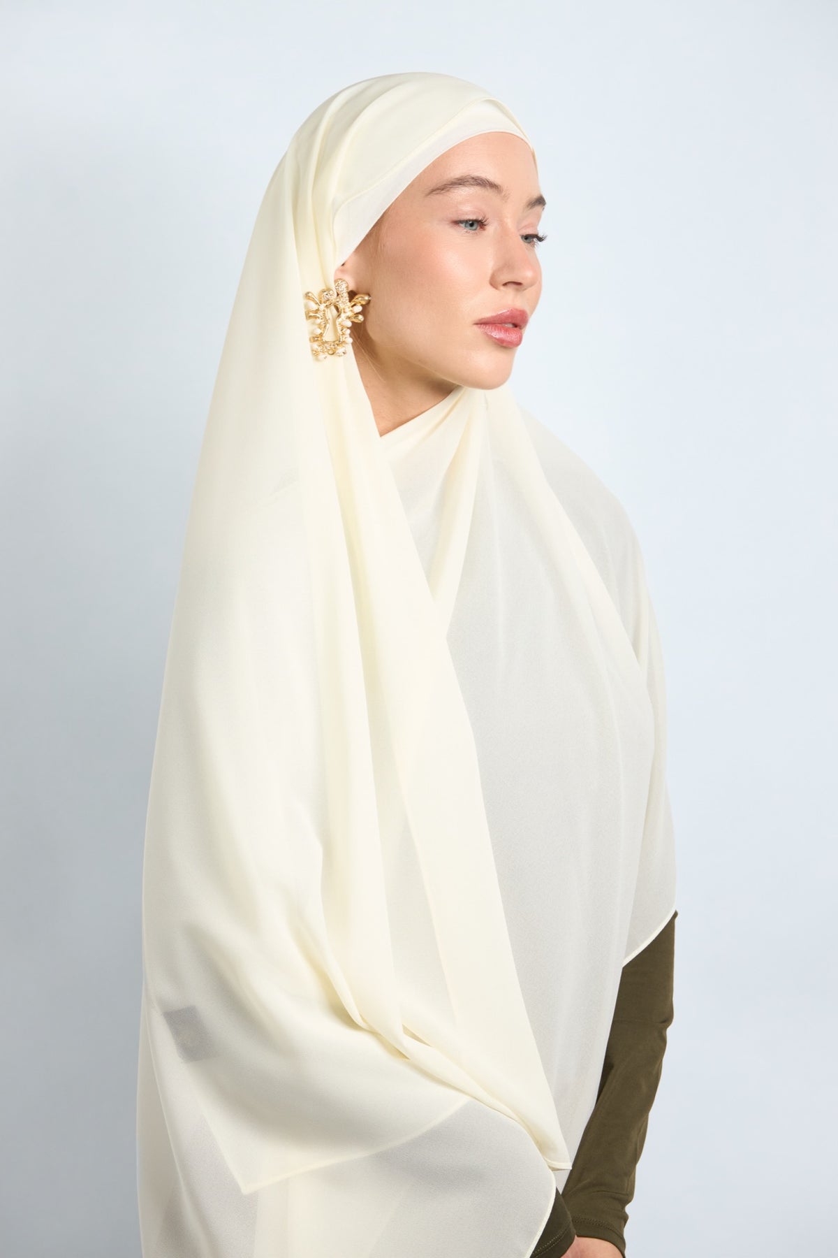 Premium Chiffon Hijab Fade Yellow 