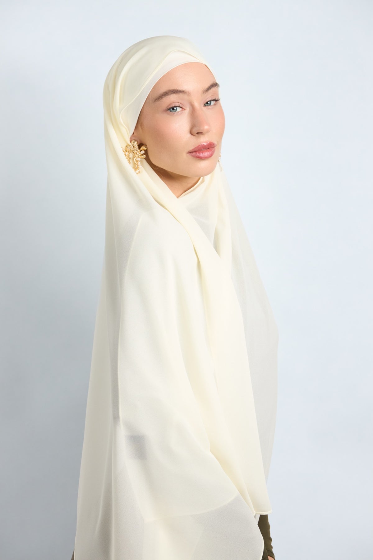 Premium Chiffon Hijab Fade Yellow 