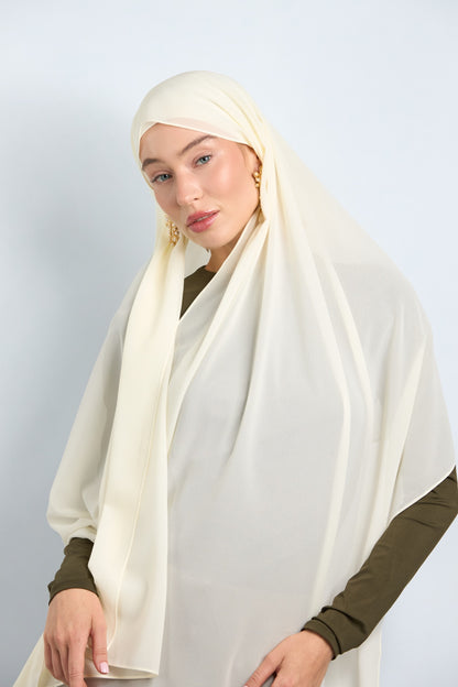 Premium Chiffon Hijab Fade Yellow 