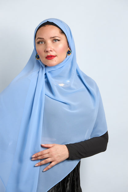 Premium Chiffon Hijab Cadet Blue 