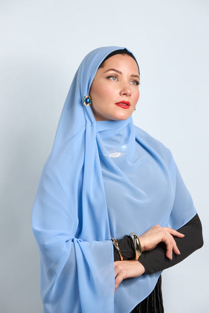 Premium Chiffon Hijab Cadet Blue 