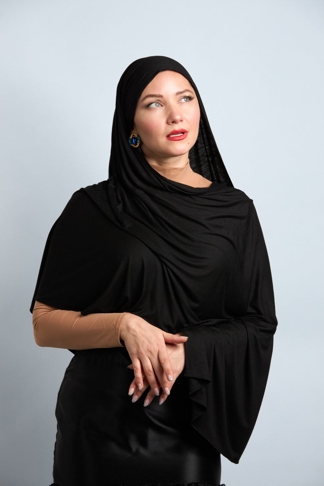 Premium Cotton Jersey Hijab Black 