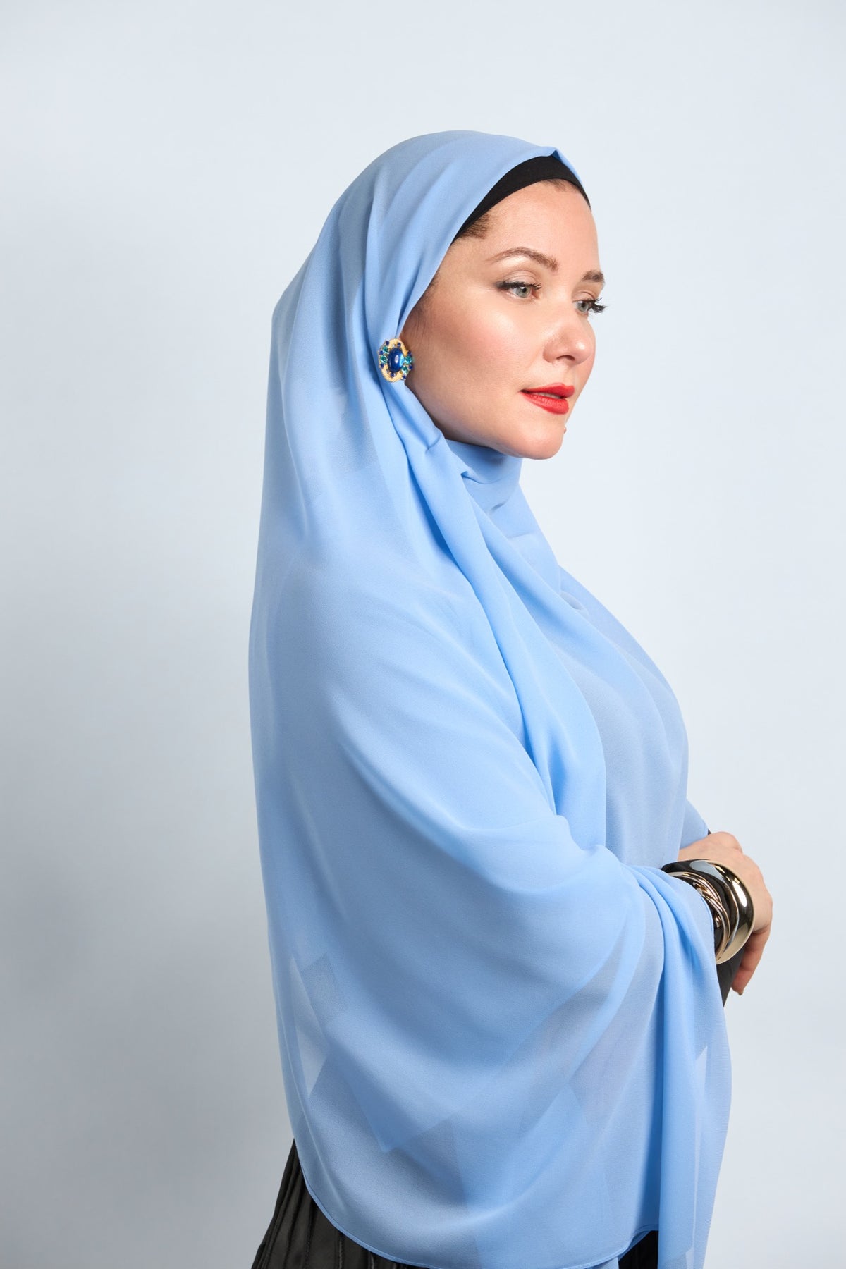 Premium Chiffon Hijab Cadet Blue 