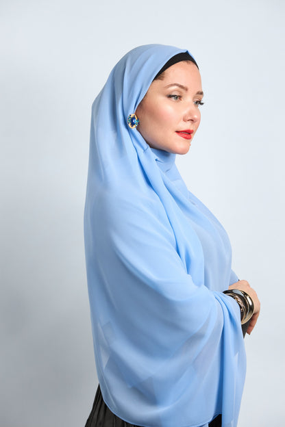 Premium Chiffon Hijab Cadet Blue 