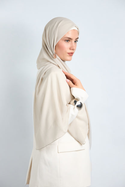 Premium Chiffon Hijab Abalone Gray 